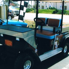 Custom-upholstered golf cart seating